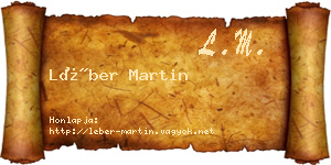Léber Martin névjegykártya