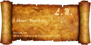 Léber Martin névjegykártya