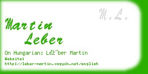 martin leber business card